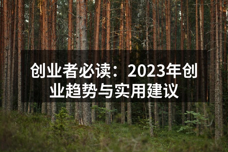 创业者必读：2023年创业趋势与实用建议