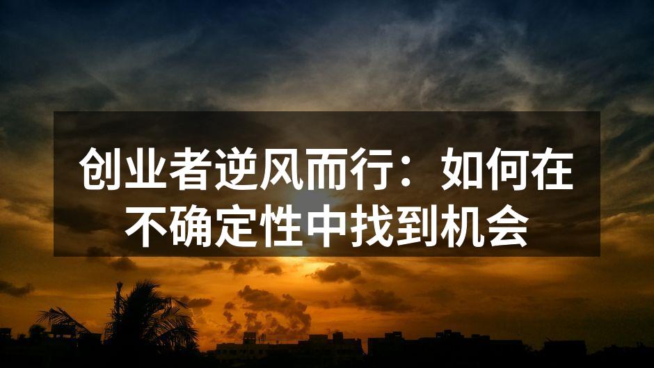 创业者逆风而行：如何在不确定性中找到机会